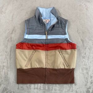 Vintage Ocean Pacific Puffer Vest Youth Large (11/13)‎ Multi ColorBlock Full Zip